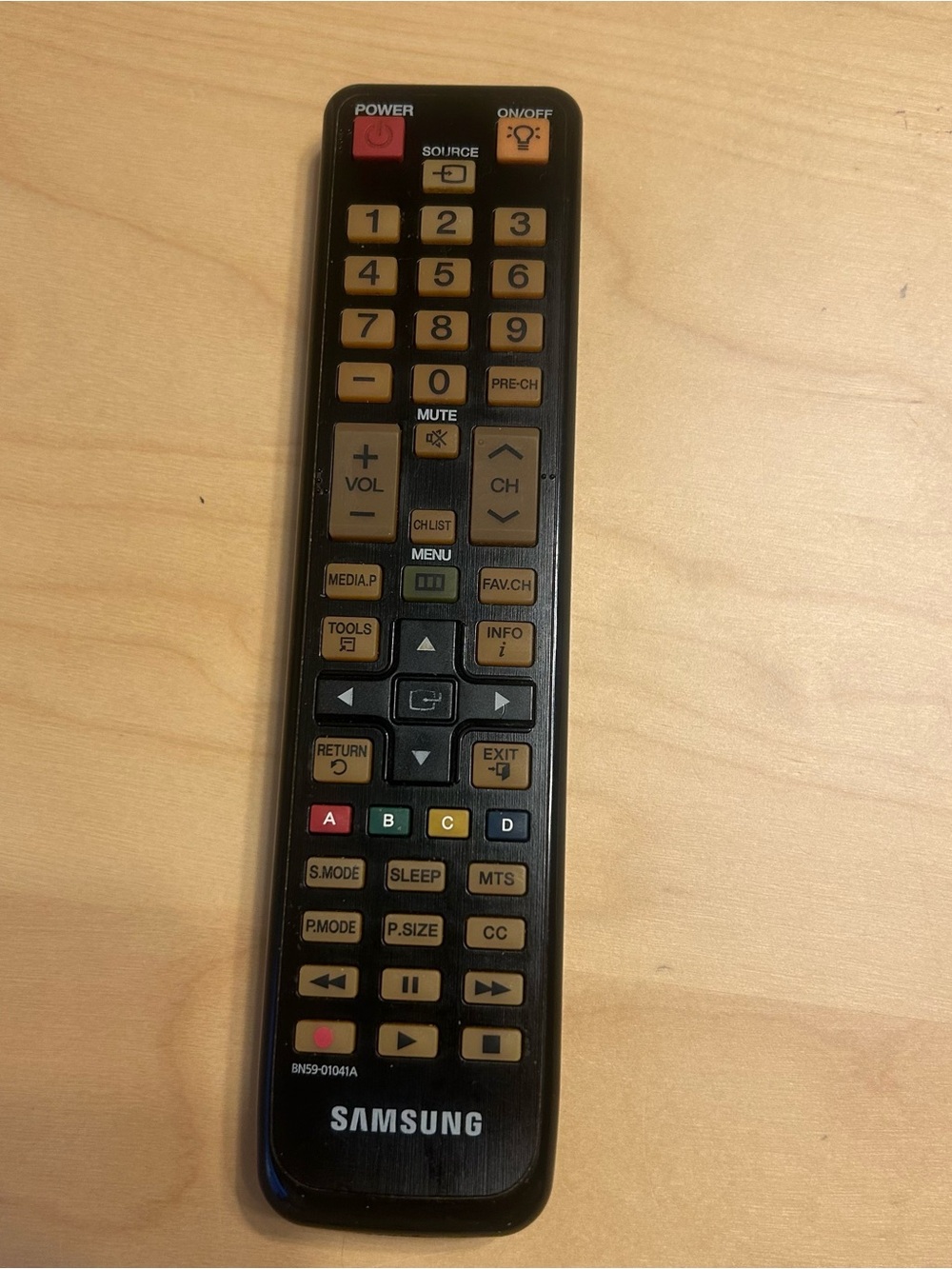 Genuine Samsung Remote Control in Black with Tan Label - BN59-01041A